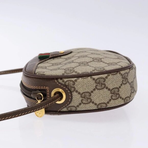 GUCCI GG Supreme Web Sherry Line Bag PVC Beige Gold 007 754 6112 40 Auth 139459 - Picture 6 of 16